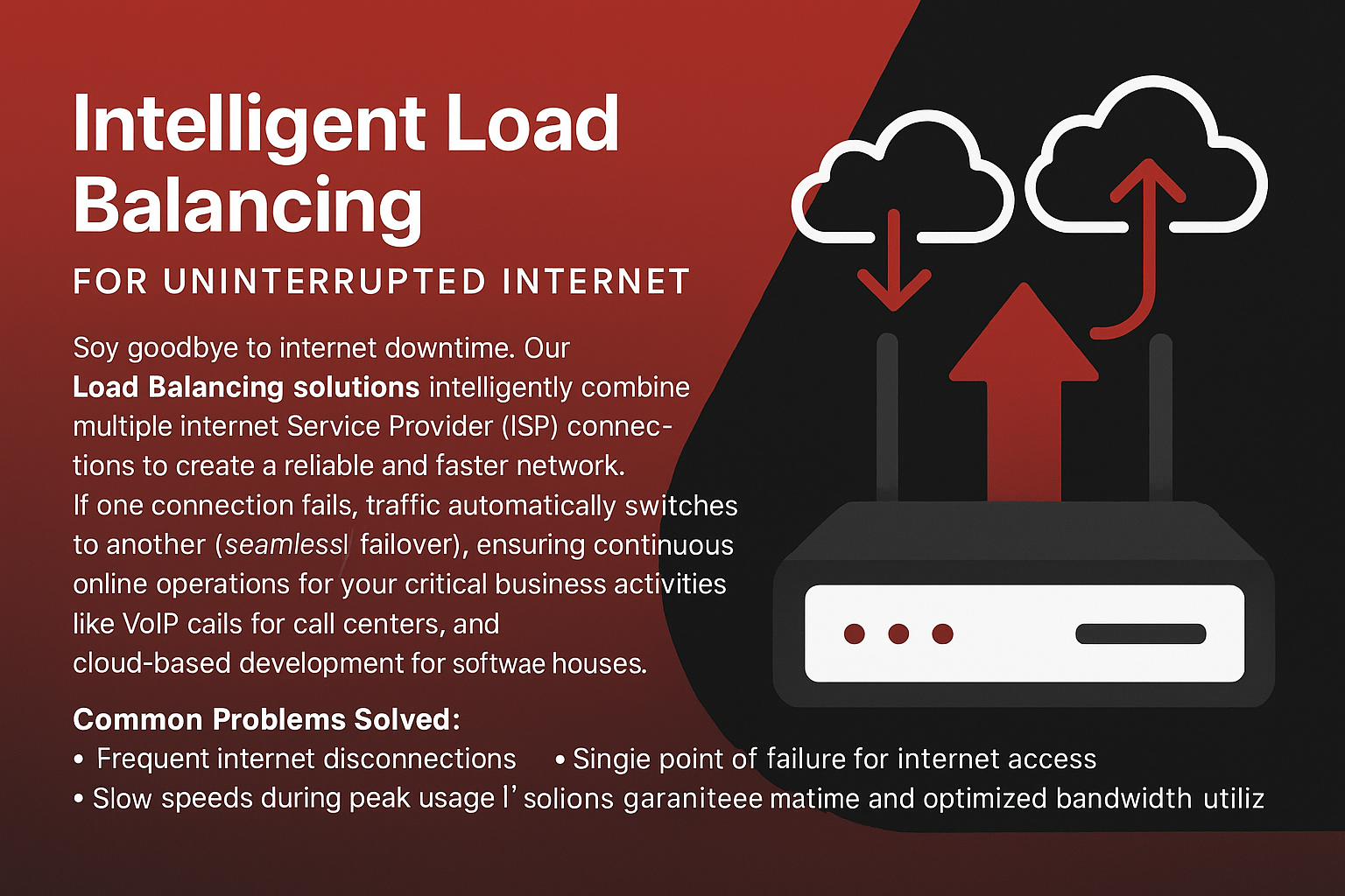 Internet load balancing service for businesses